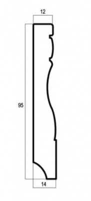 ПЛИНТУС 95, КРАСНОЕ ДЕРЕВО С ЗОЛОТОМ, 153-1084