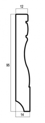 ПЛИНТУС 95, БЕЛЫЙ МАТОВЫЙ, 195-16
